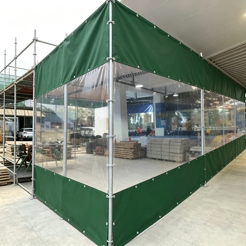 PVC Transparent Splicing Tarpaulin Rainproof Cloth Custom Enclosure Cloth Thermal Insulation for Pavilion Tent Stall Vendor
