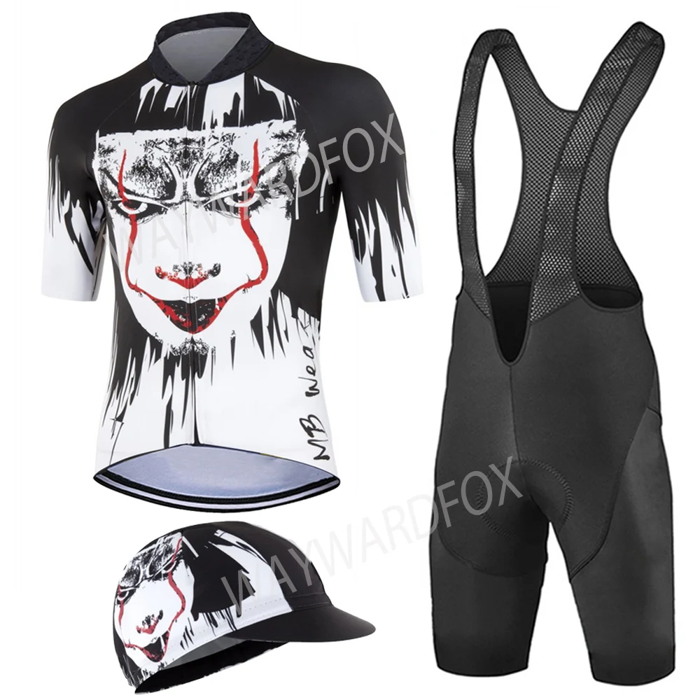 

NEW Men's Clown Cycling Jersey Kit Grimace Bike Shirt Riding Sets Clothing Wear Black Bib Shorts Lycra