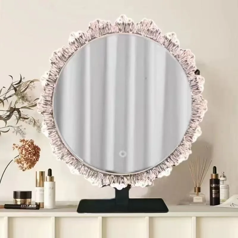 مرآة مكياج مضيئة يمكن أن تكون مصباح جداري Douyin مرآة كريستال ذكية ذات قيمة عالية مع مرآة زينة خفيفة عالية الوضوح