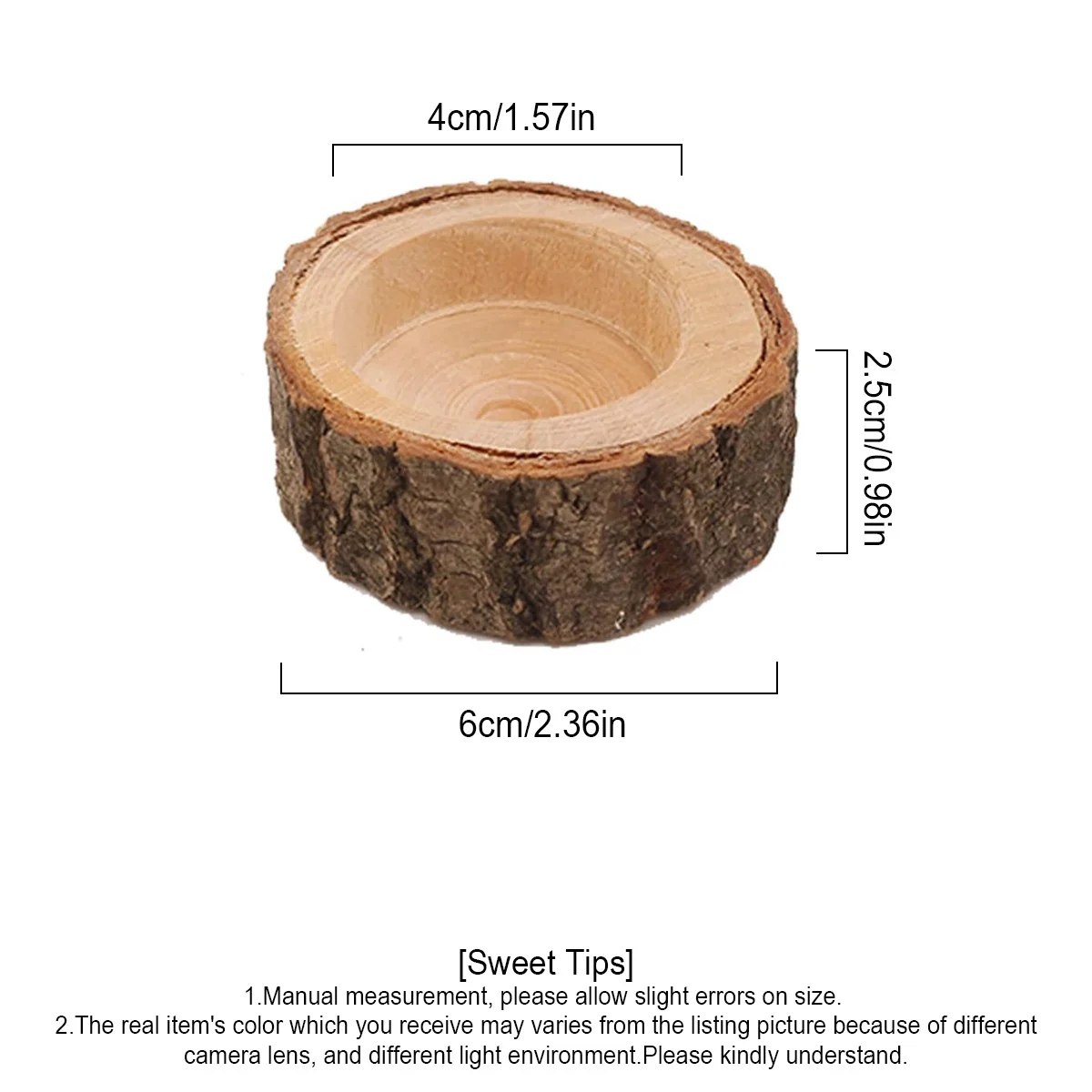 Leeseph 6 Pack Wooden Decorative Candle Holder, Vintage Wooden Tealight Holders Set for Dining Table Wedding Party