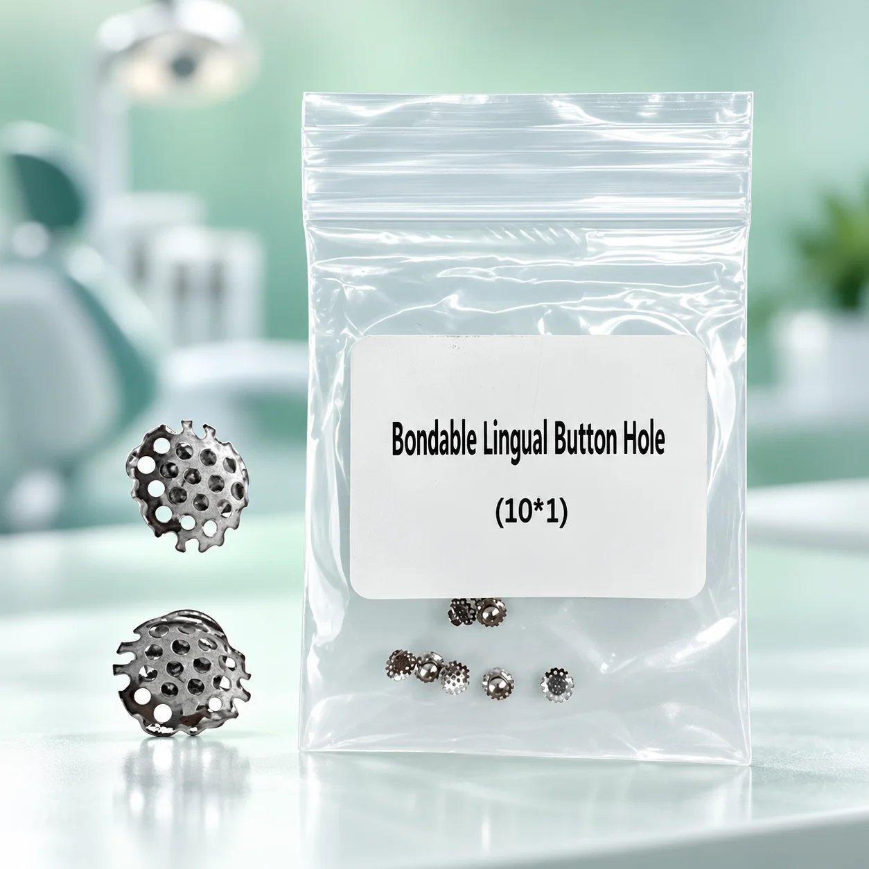 Various Sizes Orthodontic Lingual Buttons Mesh Base Hollow Design for Braces Treatment Clinic Lab Dental Orthodontic Supplies