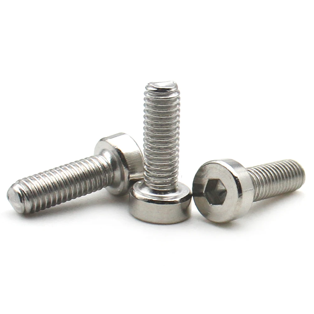 DIN7984 M2 M2.5 M3 M4 M5 M6 M8 M10 M12 304 Stainless Steel Hexagon Hex Socket 2-55PCS Thin Short Low Cap Head Screw Bolt 4
