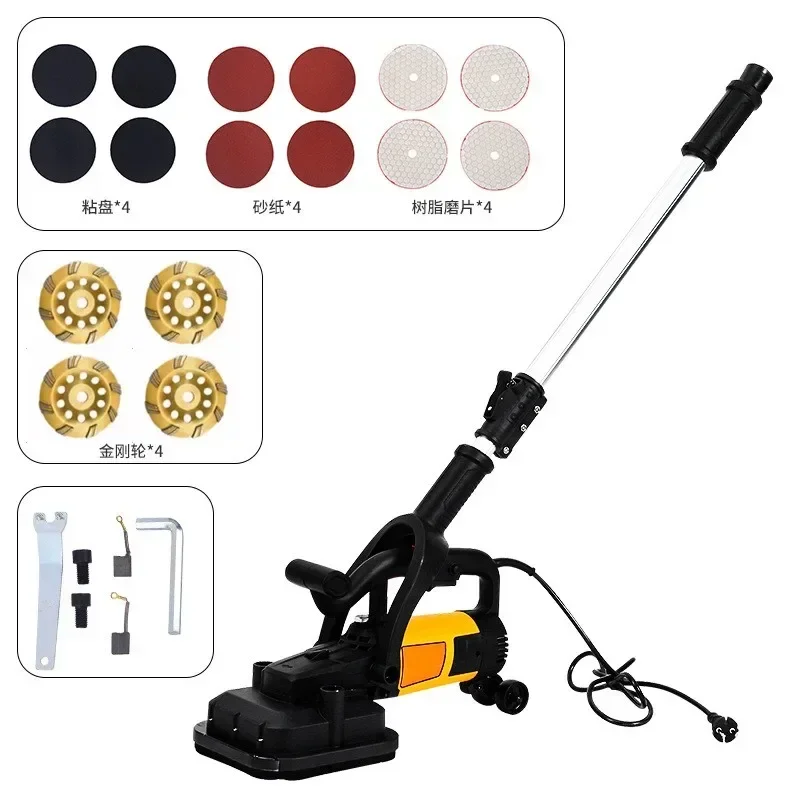 Handheld Concrete Polishing Machine Floor Grinder 3800w 4 Discs Concrete Grinder with Dust Vacuum for Construction Industries