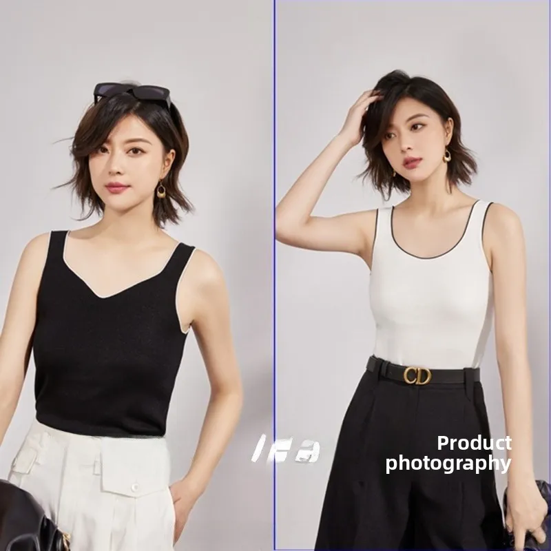 

Fuyu Xi F3880 Универсальный цветной вязаный жилет Svel круглый базовый слой топ для женщин летний тонкий стандартной длины