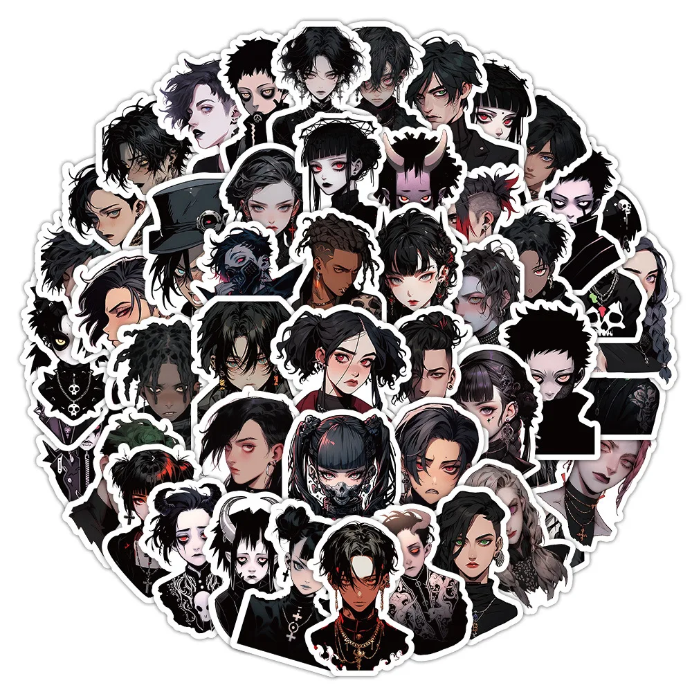 10/30/60PCS Gothic Style Dark Anime Characters Sticker DIY Phone Laptop Luggage Skateboard Graffiti Decals Fun for Toy