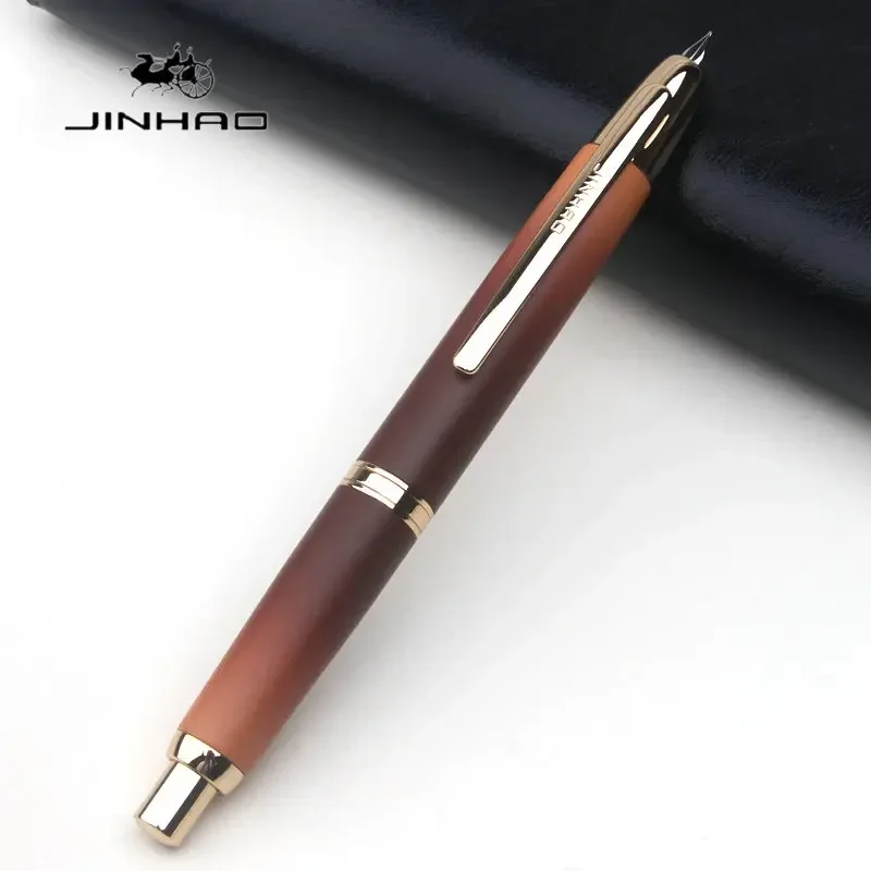 

JINHAO 10 Press Promotion Clicking Fountain Pen EF/F 0.38/0.5MM Nib Coffee Gradient Tightness Smooth All Steel Writing