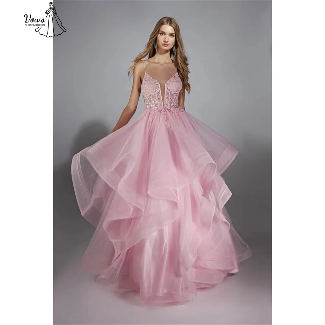 Vows Line A Evening Dresses Woman Elegant Prom Dresses 2025 Embroidered Yarn Ball Gown Dress Custom Made Off-shoulder Party Gala