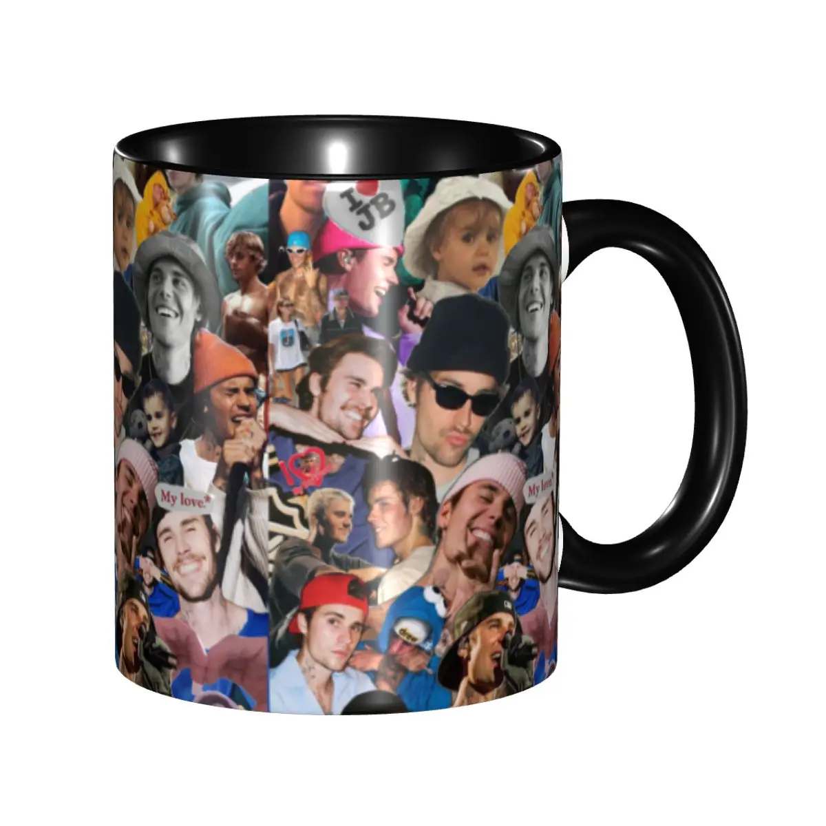 

Custom Justin Bieber Collage Music Singer Mugs DIY Ceramic Milk Tea Coffee Cups