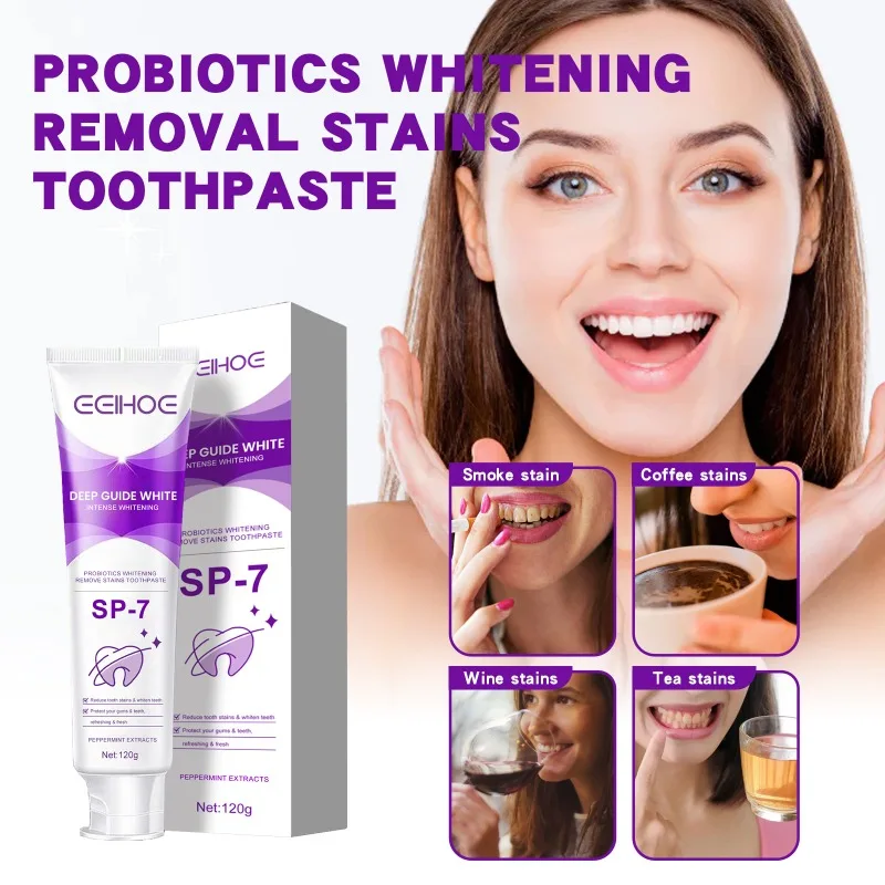 

Probiotics Whitening Toothpaste Teeth Whitening Removes Dental Plaque Improves Yellow Teeth Stains Cleans Mouth Fresh Breath