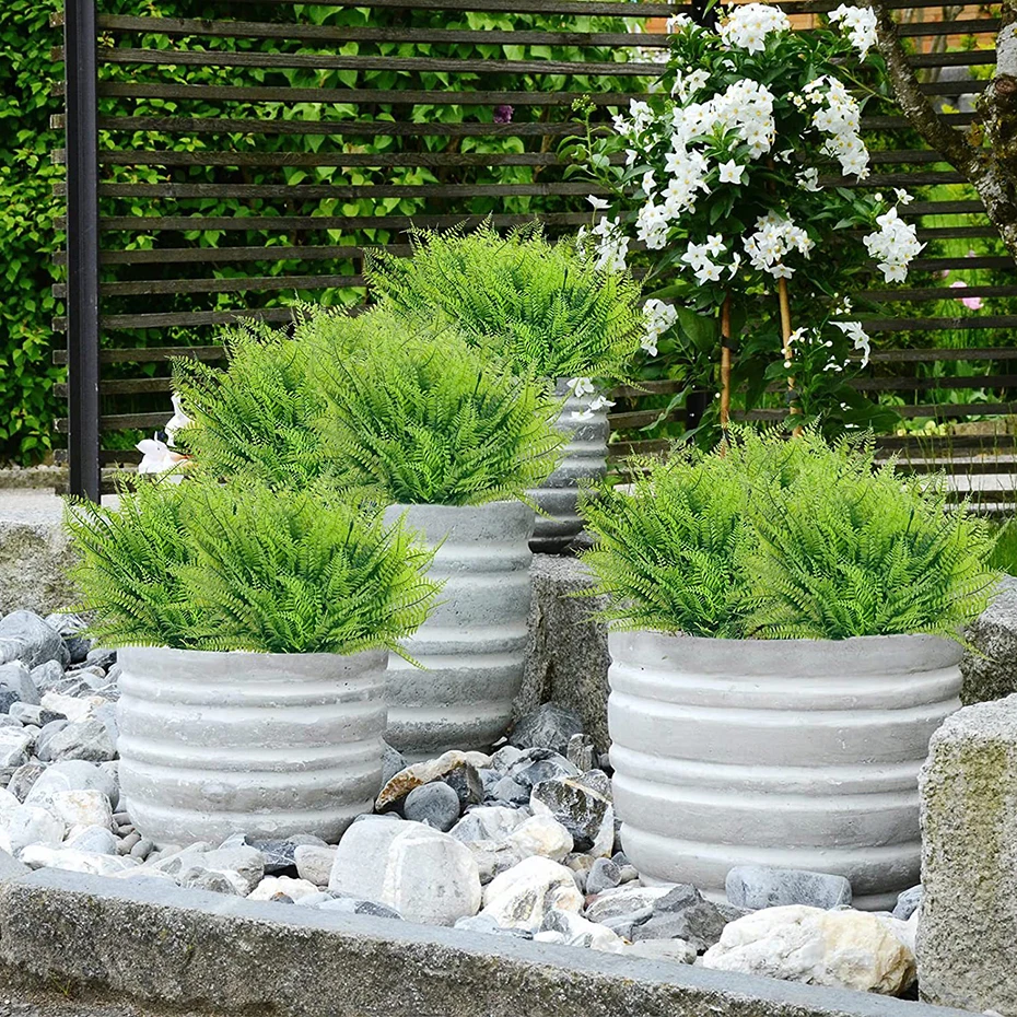 Fake Plastic Plants Decorations With 7 Branchs UV Resistant For Outdoor Home Kitchen Decor Garden Decoration Artificial Plants