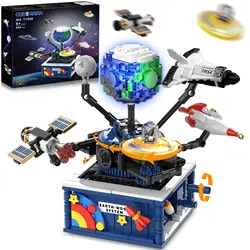 Planet Rotatable Space Sets with Light-Earth & Moon ExplorationToys with Shuttle Spaceship Science Kits  Gifts for Kids Age 8+
