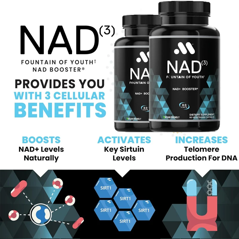 Performance Nutrition NAD Supplement - | Natural Energy for Anti Aging Activation, Longevity, and Cellular Health, 60 Capsules