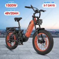 Cyrusher Kommoda 2.0 Electric Bicycle 1500W Peak Motor 48V 20Ah Lithium Battery Ebike Dual Disc Brake 20*4.0\