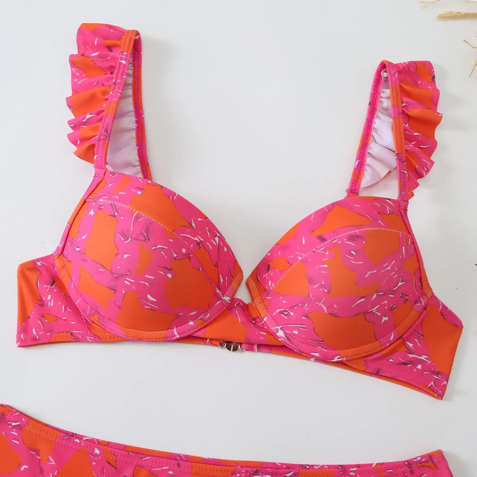 2023 Push-up Mode gedruckt Blumen Rüschen Bikini Set Badeanzug mit Strand rock vertuschen Badeanzug für Frauen Bade bekleidung