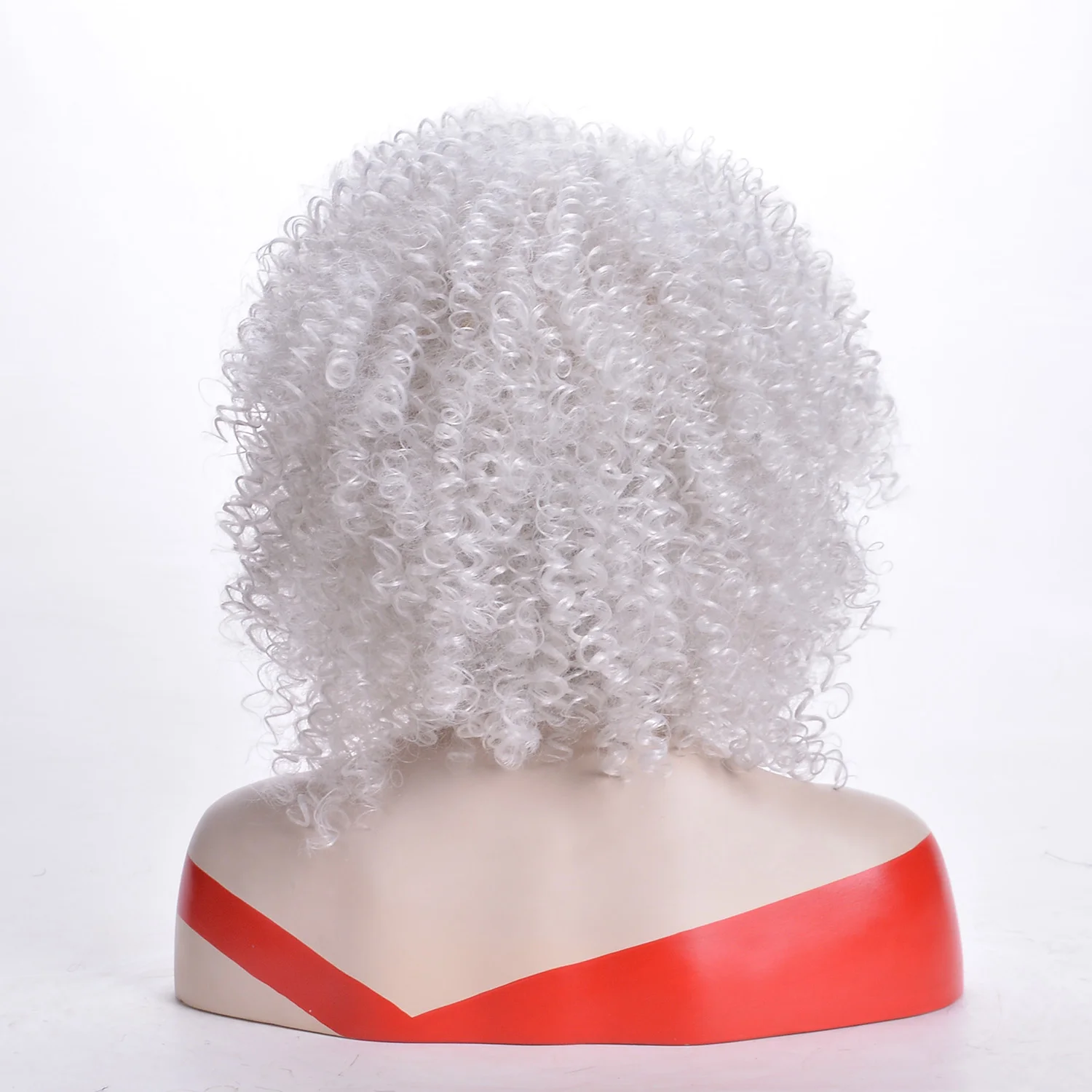 Fashion Women Synthetic Wig Short White African Roll Wig African Women Party Bangs or cosplay Wig for Everyday