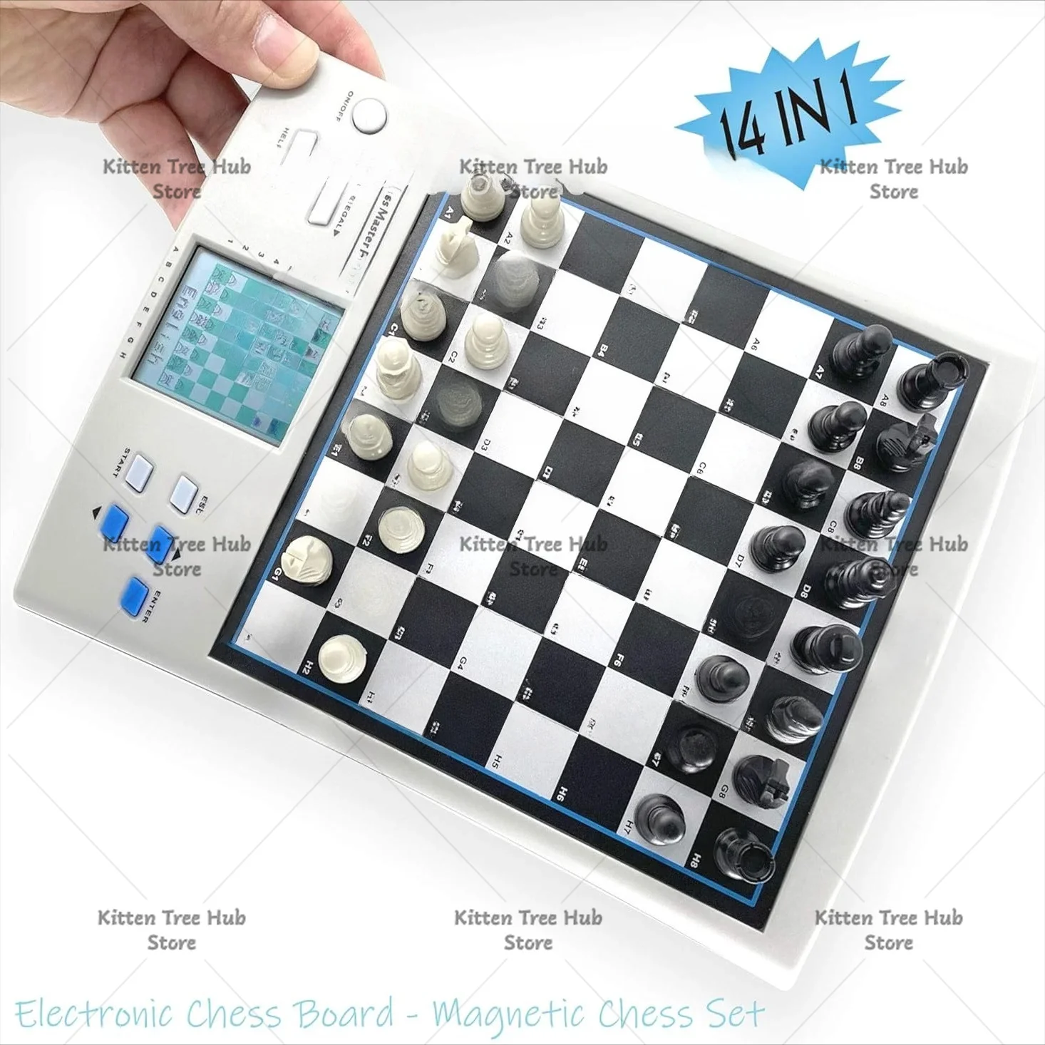 14-In-1 Smart Chess Versus Two-Player Chess Learning Chess Electronic Board English/German Version