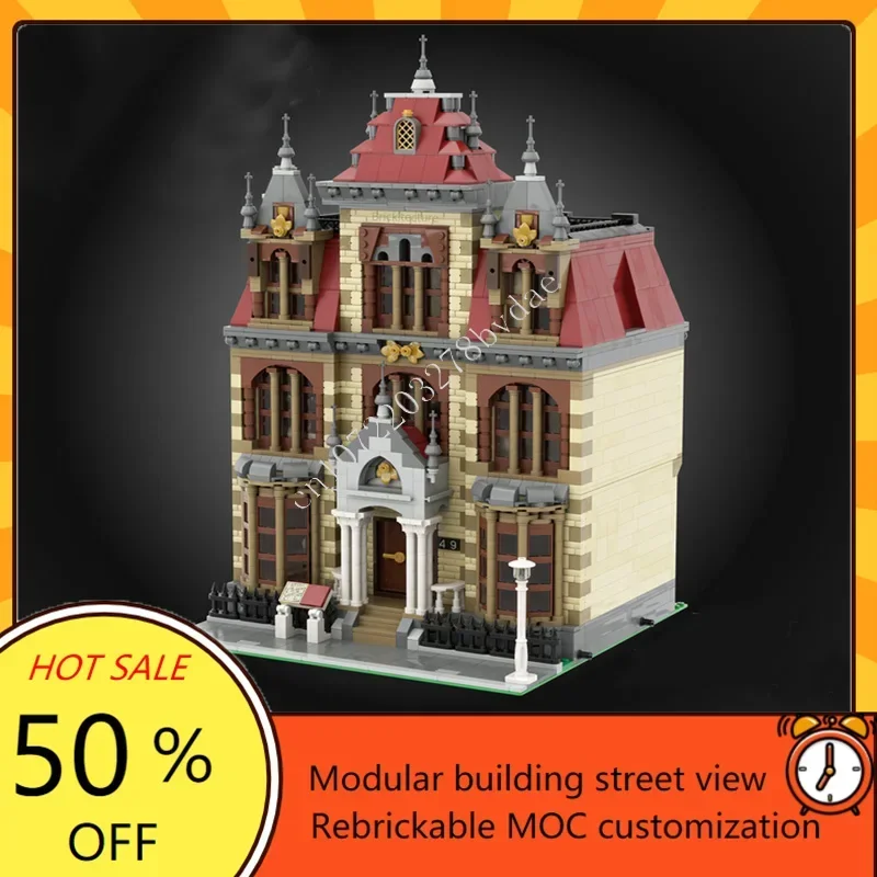 

4201 шт., модульная модульная модель Historic Manor MOC, креативная модель с видом на улицу, пазлы на заказ, архитектура, сделай сам, сборная модель, игрушки, подарки