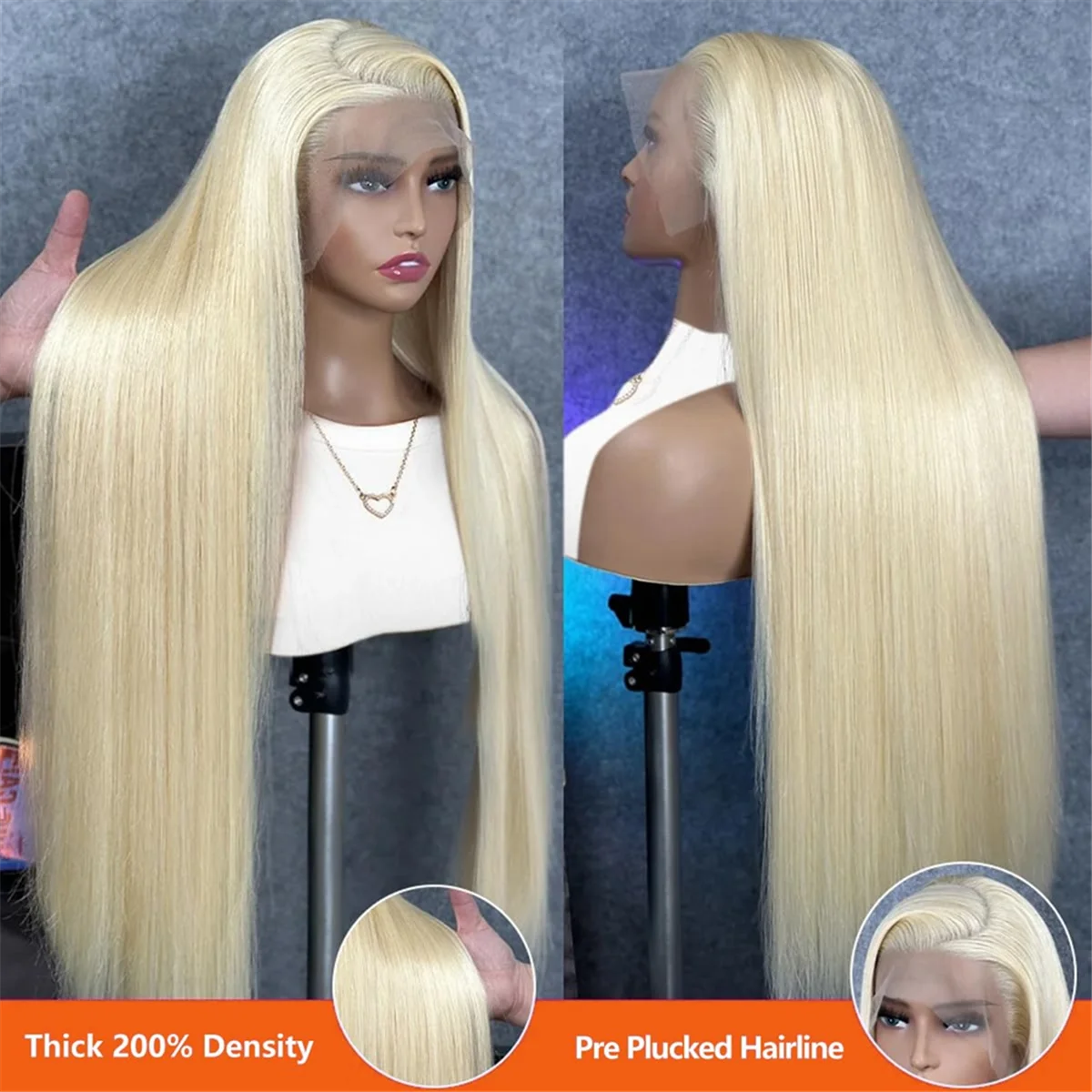 Lace Front Wig, Glue-Free Wig, Center Parted Straight Wig Women'S Wig(30 Inch)