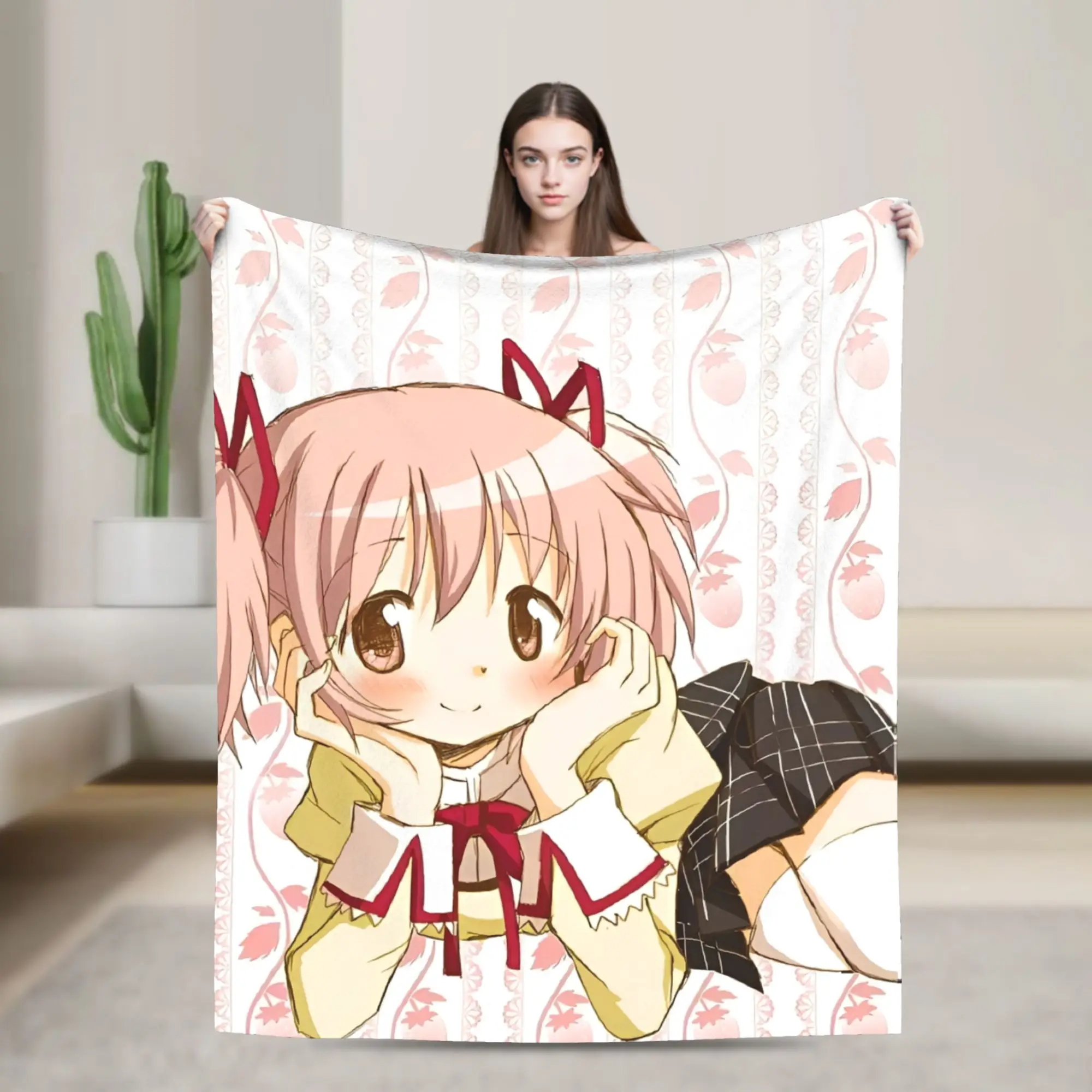 Puella Magi Madoka  Magica Blanket Fleece  Lightweight Thin Throw Blankets for Bedding Couch Bedroom Quilt