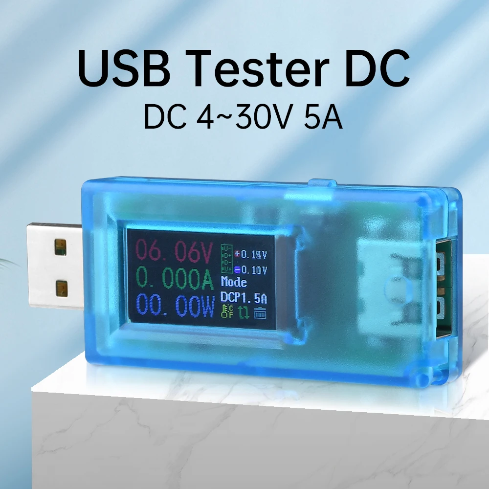 5A Multifunctionele Digitale Display DC Spanning Stroommeter Power Meter Type-C USB Telefoon Opladen Tester DC 4-30V 0-12A