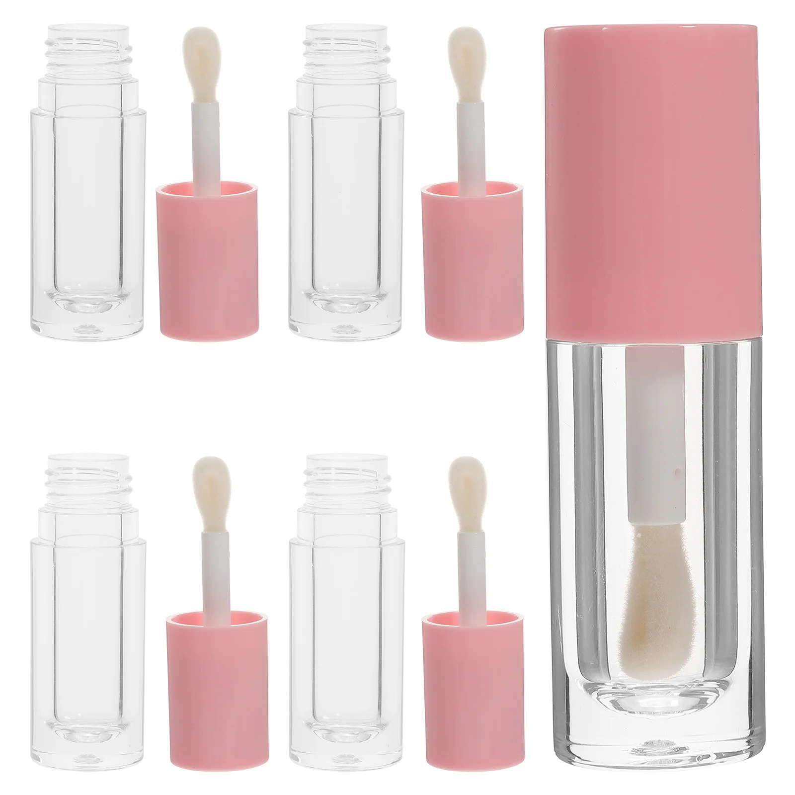 5 Pcs Lip Gloss Tube Tubes Bulk Small Bottles Empty Lipstick Balm Containers Mini with Wand