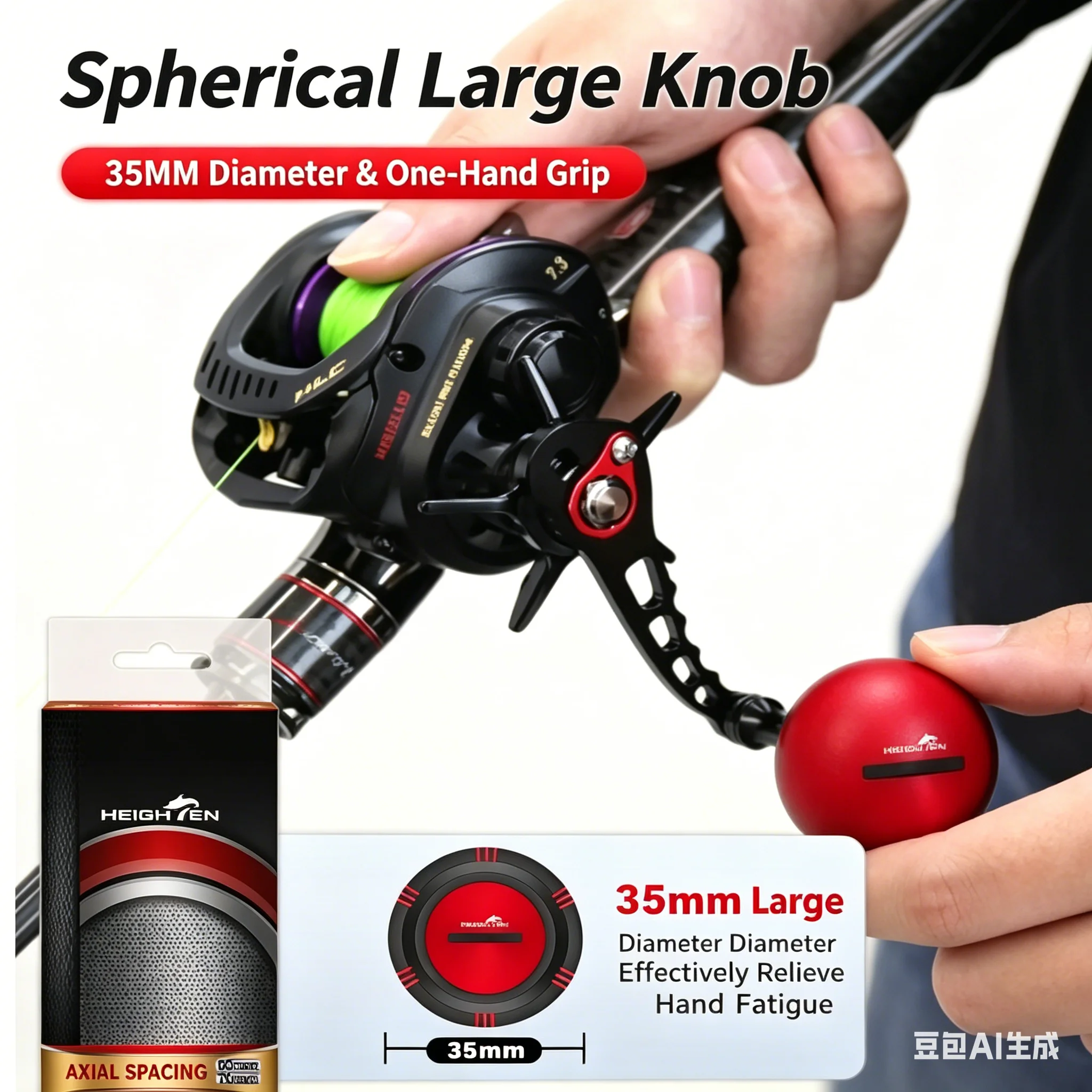 

HASIDA 1Piece Aluminum Alloy Tool Accessories Single And Dual Spider Grip Handle Big Ball Knob Fishing Rocker Arm