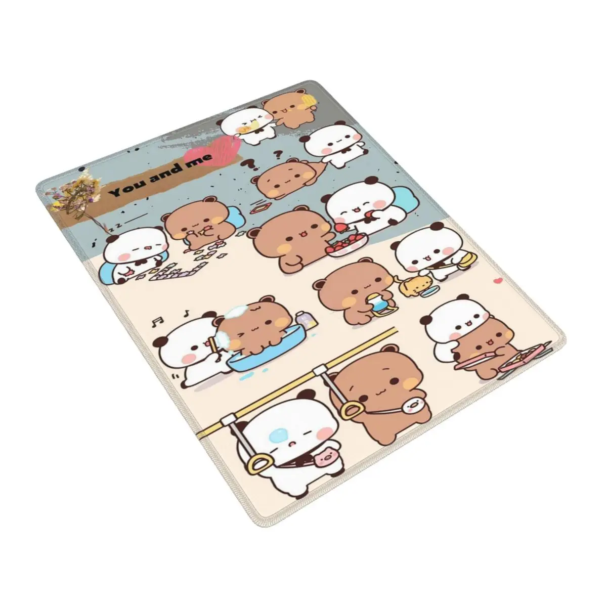 Bear And Panda Bubu Dudu Mouse Pad Gamer PC Laptop Mats Keyboard Computer Gaming Office Accessories Desk Mat