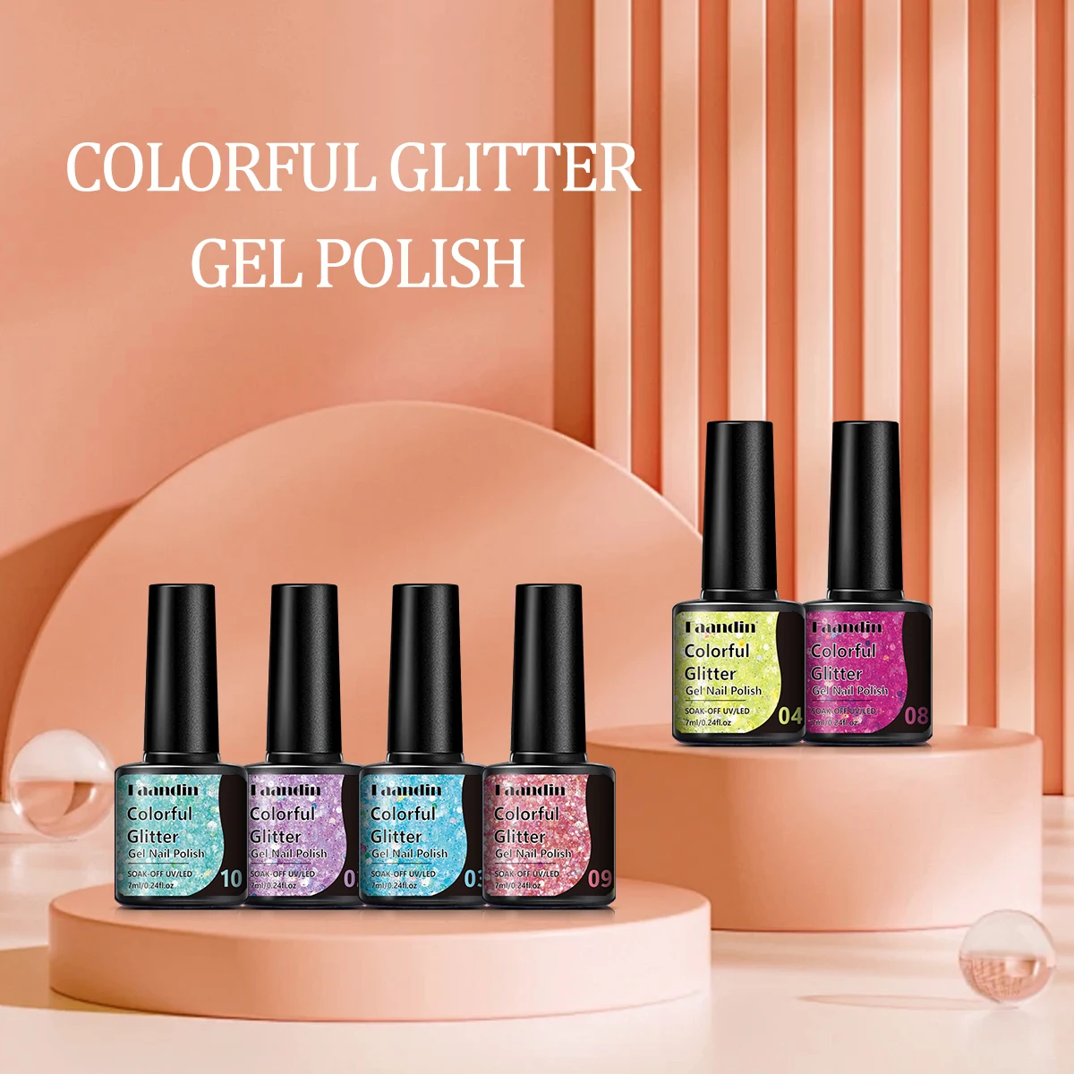 Faandin 3 pezzi/set 0. 24oz*3 pezzi, applicazione più spessa per risultati migliori, grandi paillettes trendy e abbaglianti, colore ricco, set di smalti gel glitterati a colori, regalo perfetto per regalare, forte e duraturo, non facile da applicare e rimovibile, articoli essenziali per unghie