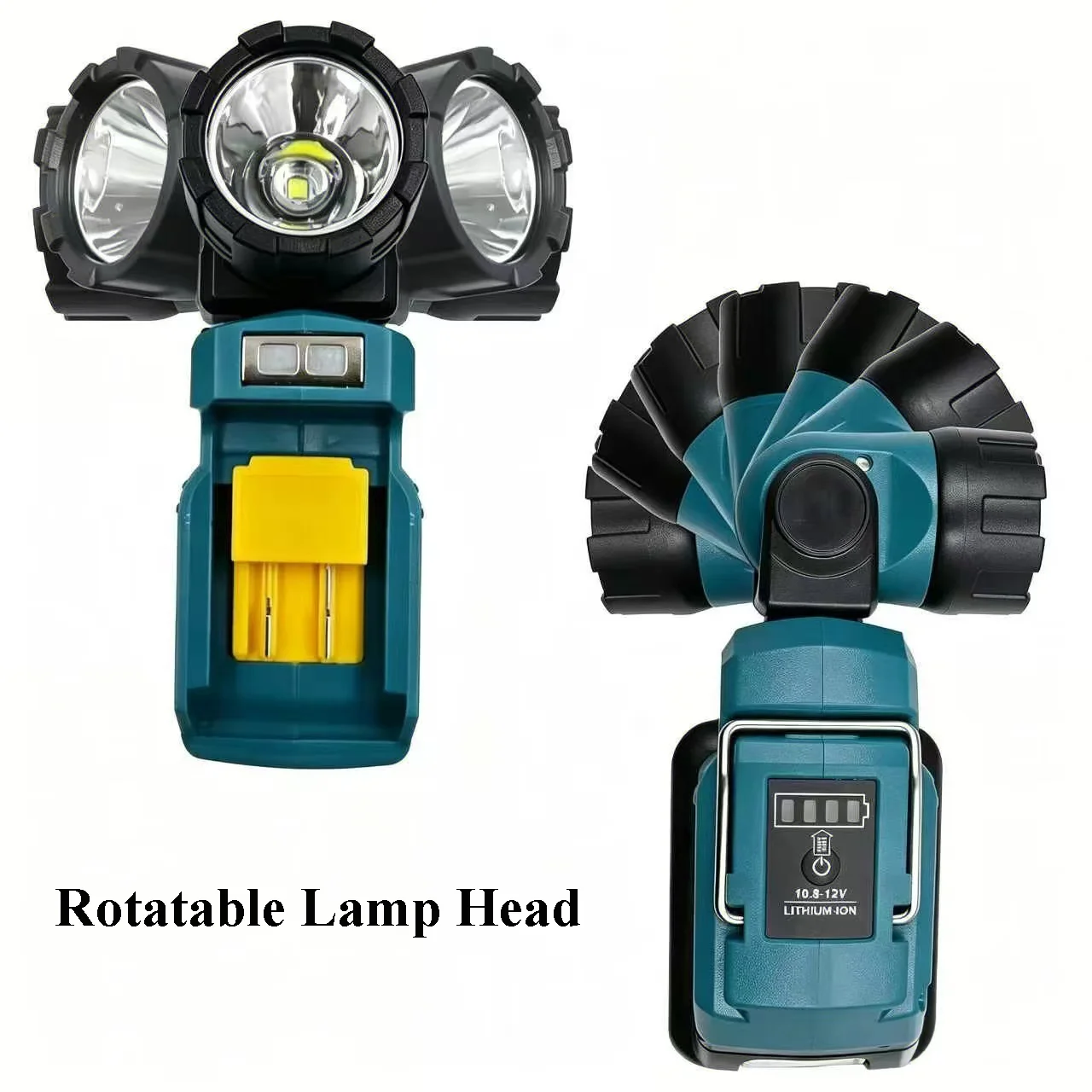 LED Warning Light USB Charger Portable Spotlight Work Lamp Flashlight for Makita BL1021 BL1041 10.8V 12V Li-ion Battery Blue