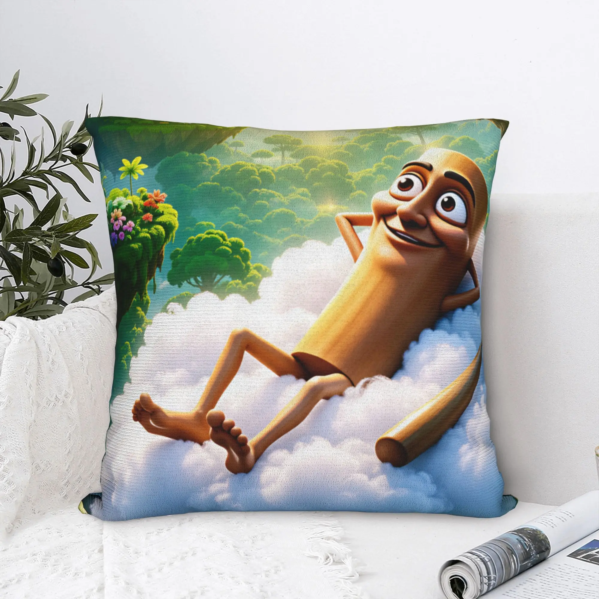 Pillow Case Tung Tung Sahur Rainbow Cloud Heaven Meme Custom  Pillow Cover For Sofa Car Home Decor Kawaii Pillowcases