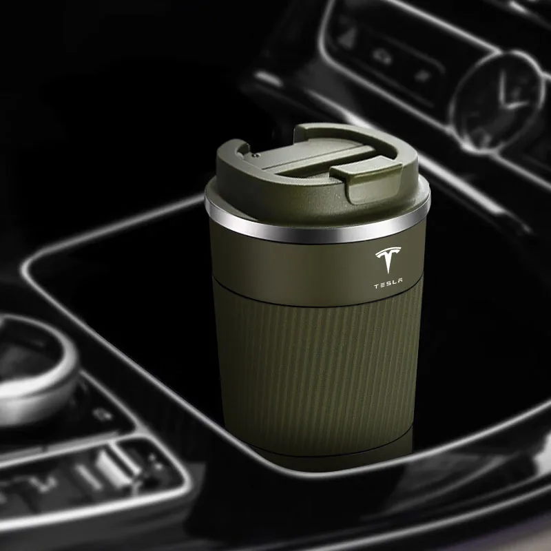 Caneca de café de aço inoxidável caneca quente carro balão de vácuo viagem para tesla modelo 3 modelo s x y roadster space-x 2023 acessórios