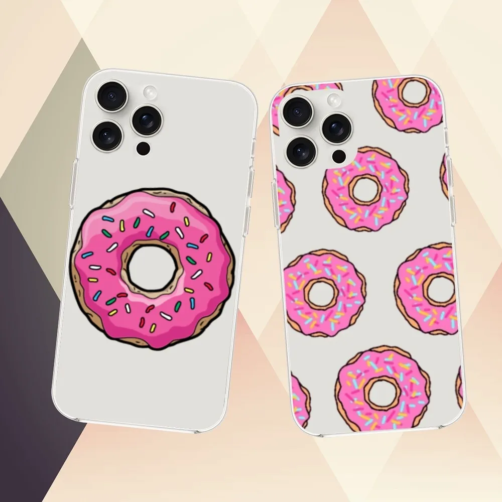 donut cartoon Cute Phone Case For Samsung Galaxy S20 S21 S22 S23 A71 FE Lite Plus ULTRA Transparent Shell