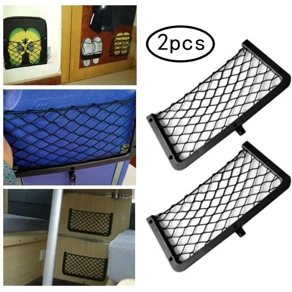 

2X Large Elastic Storage Net Magazine Holder Rack Camper Van Car Seat Organiser Storage Mesh Bags Car Accessories