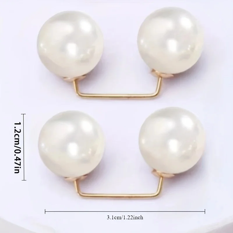 2pcs Pearl Jeans Ankle Clip, Chest Anti Light Needle, Anti Stepping Slipper Buckle, Pants Length Adjuster