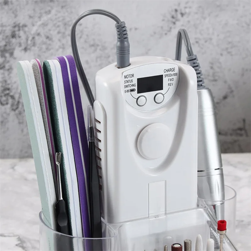 Nail Drill Holder Stand 8 Holes Clear Nail Driling Bits Storage Box Nail Polishing Pen Grinding Bits Organizer Manicure Tools