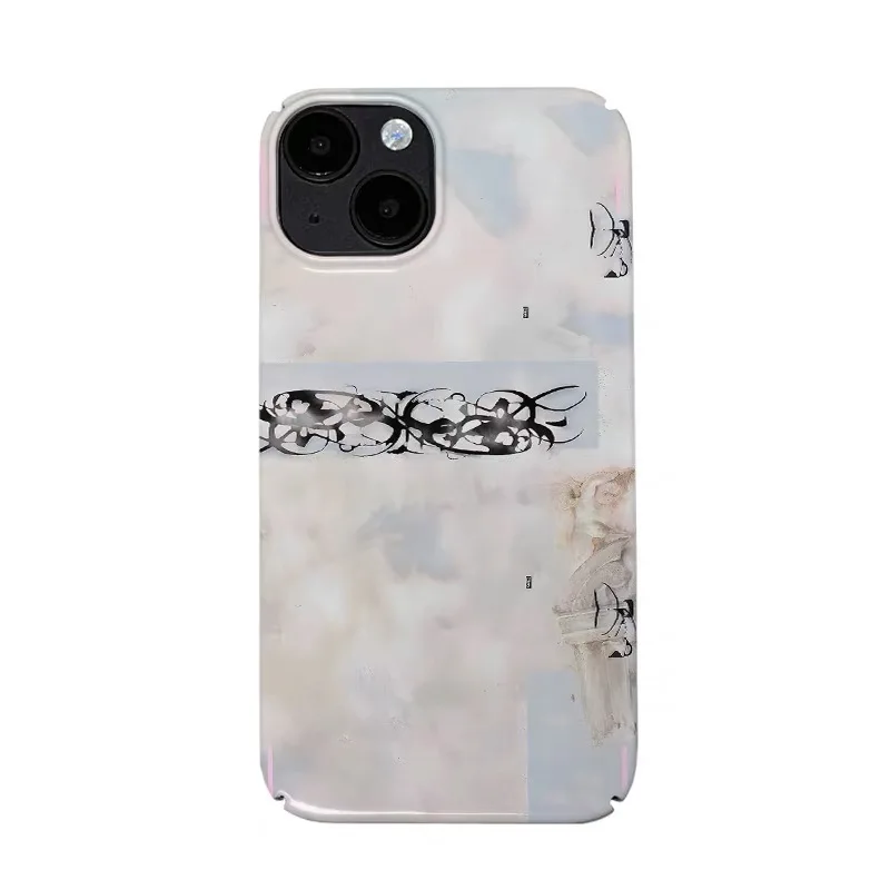 

INS KOREAN Color Retro Rendering Art Case for IPhone 16E 15 14 13 Pro Max 12 Mini 11 Pro XR Shockproof Protective Hard PC Cover