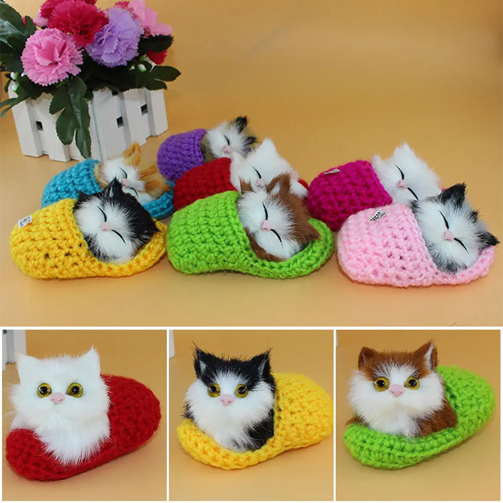 Simulation Mini Katze Nette Plüsch Katzen mit Sound Kinder Geburtstag Geschenke Kreative Nachahmung Katze Ornamente Hause Dekoration Lieferungen – Detail 3