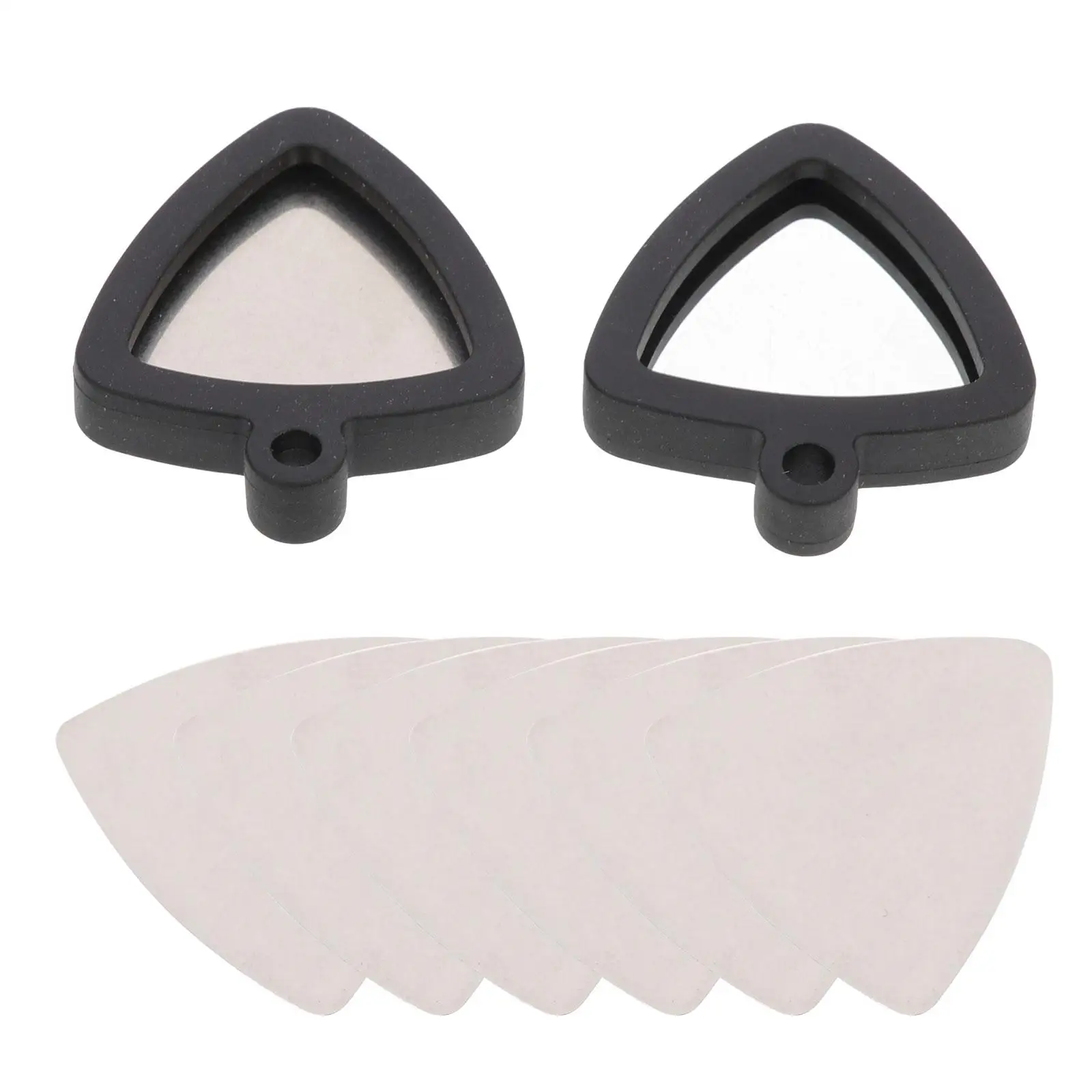 

Silicone Guitar Pick Holder Stainless Steel Picks Set 3 Flexible Bracket Keychain Black Storage Plectrum Parts