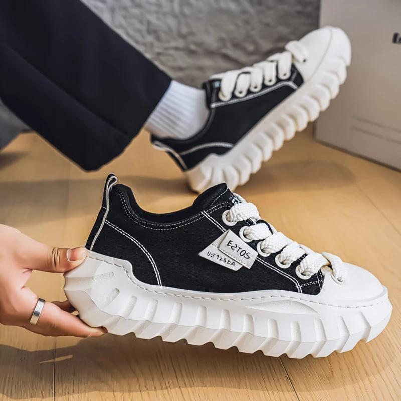 

Низкий вырез 2025 г., новая модная и универсальная дышащая удобная повседневная спортивная мужская обувь высокого качества на толстой подошве