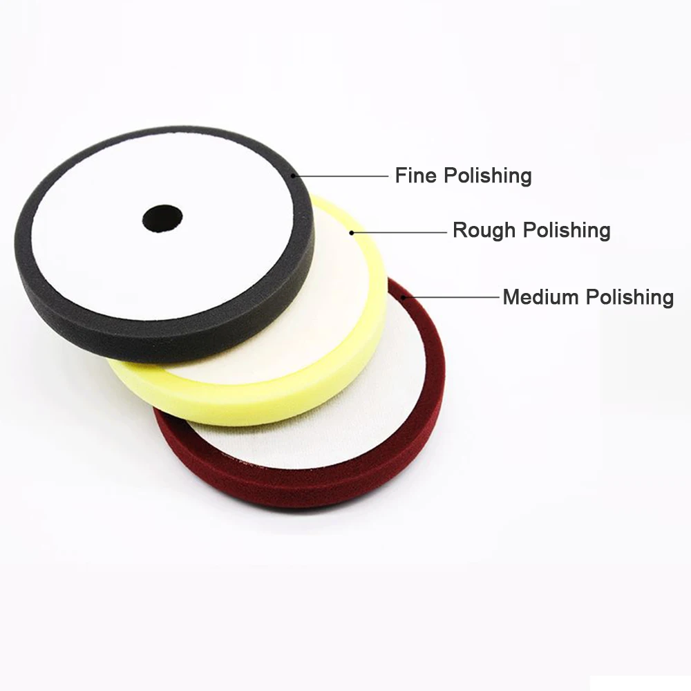 Polishing Pad 6 Inches Car Buffing Sponge for Automobiles Yachts Moderate Scratch Oxidation Defect Removal Yellow Rough Polishin