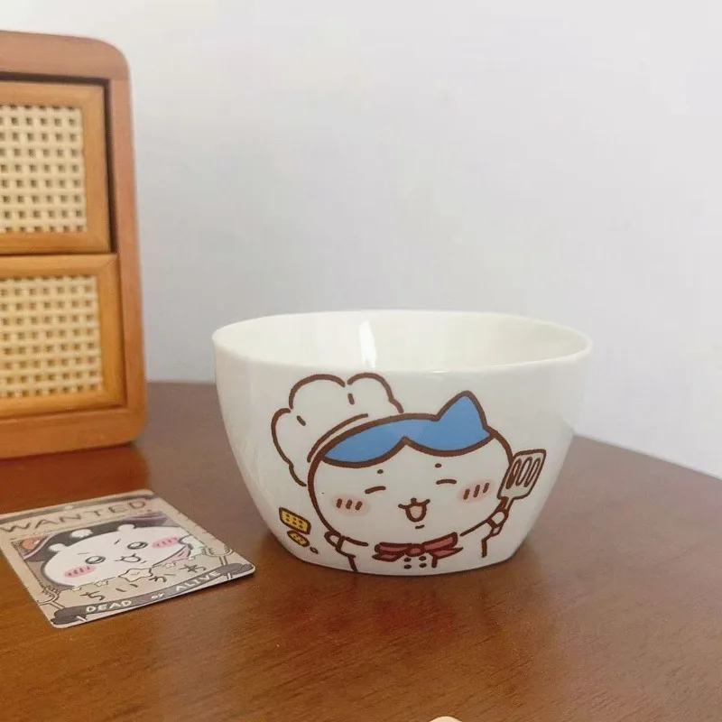 Cartoon Kawaii Chiikawa Usagi New Style Ins Cook Gao Yan Value Student Dormitory Family Expenses Pottery and Porcelain Rice Bowl