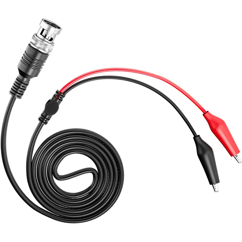 P1011 Digital Oscilloscope BNC Probe Test Leads 50 Ohm Coaxial Q9 Male Plug to Dual Alligator Crocodile Clip Test Line Cable
