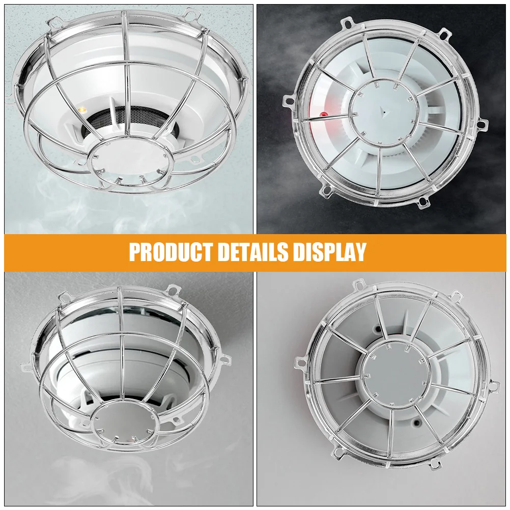 2Pcs Smoke Guard Stainless Steel Protective Housing Easy Install Interior Decor Smoke Wire Guard