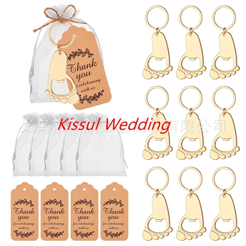 (80Pcs/lot) Baby Key ring gifts of Baby feet toes baby openers for Baby favors and Baby birthday Bottle Party Favors