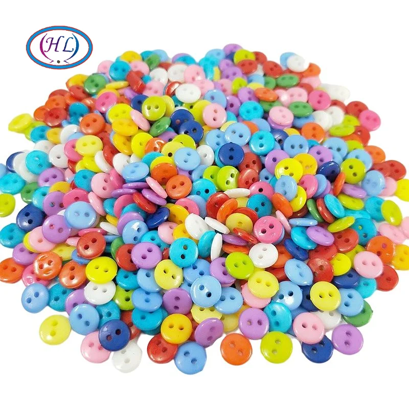 HL 100/300/600PCS Mix Farbe 7MM Nylon Knöpfe 2 Löcher DIY Scrapbooking kinder Kleidungsstück puppen Nähen Zubehör