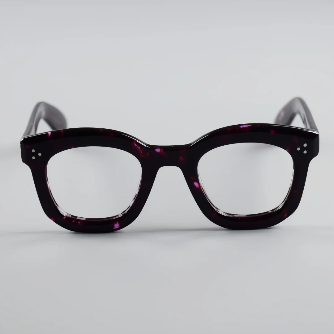 クラシックな厚いフレームのメガネ女性近視読書眼鏡カスタム男性光学処方レトロアセテート眼鏡抗青色光