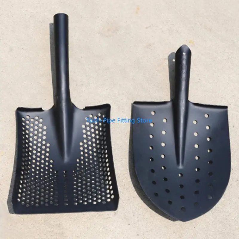 F92B Heavy Duty Carbon Steel Sifting Spade Head Shovel For Agricultural Soil Filtering And Drain Sewer Cleaning Tool