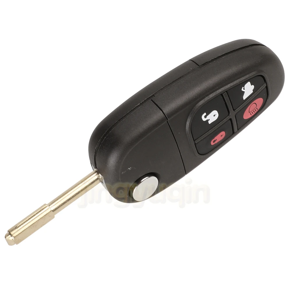Jingyuqin Flip Remote Car Key Fob Shell For Jaguar X-Type S-Type 1999-2009 XJ XJR 2002-2008 4 Buttons