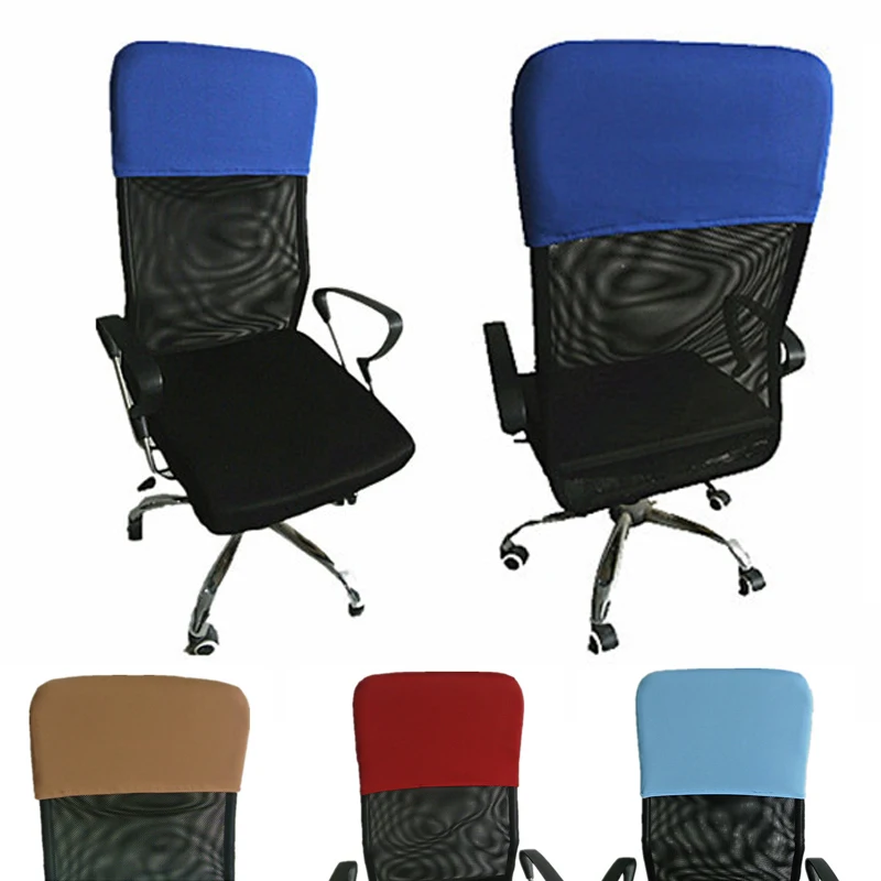 Thin Fabric Head Pillow Cover Office Chair Backrest Cover Chair Back Protection Backrest Slipcover Solid Color Back Chair Cover