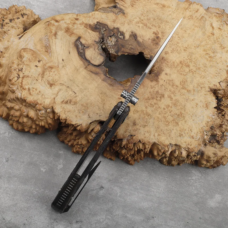 دمشق الصلب (مشبك Rw34 + VG10) شفرة سبائك التيتانيوم مقبض سكين للفرد في الهواء الطلق بقاء التخييم الدفاع عن النفس سكين محمول